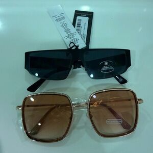 Pretty little Bundle of Sunglasses - Black Shield + Brown Square Lenses